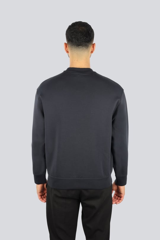 Emporio Armani Emporıo Armani Erkek Fermuarlı ve Kabartmalı Kartal Logolu Regular Fit Kapüşonlu Lacivert Sweatshirt EM001045 AF100131-UB118
