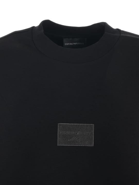 Emporio Armani Emporıo Armani Erkek Fermuarlı ve Kabartmalı Kartal Logolu Regular Fit Kapüşonlu Siyah Sweatshirt EM001045 AF100131-UC001