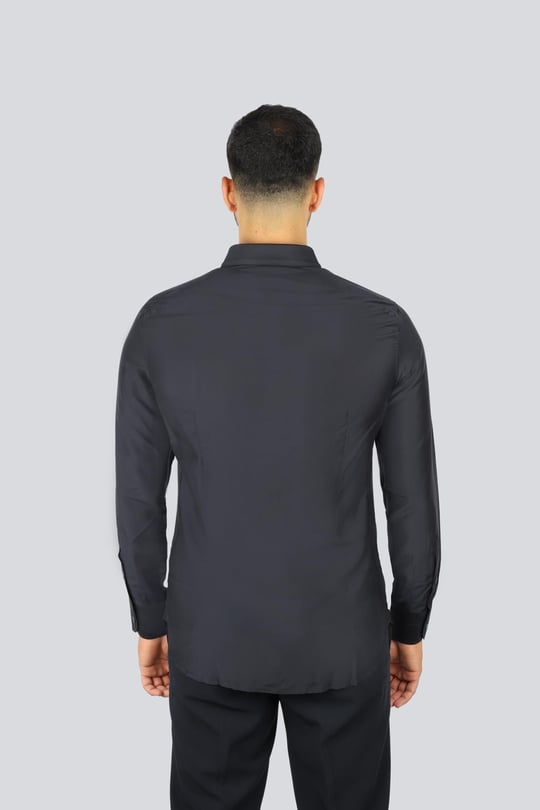 Emporio Armani Emporıo Armani Erkek Göğüste Mikro Kartal İşlemesi Gömlek Yaka Uzun Kol Lacivert Gömlek EM001537 AF17293-UB118