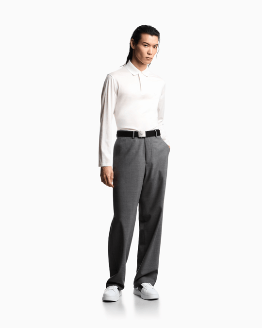 Emporio Armani Emporıo Armani Erkek Hafif Nefes Alabilen Pamuklu Kumaş Normal Kesim Logo Detaylı Uzun Kollu Beyaz Polo Yaka T-Shirt EM004590 AF10017-U0003
