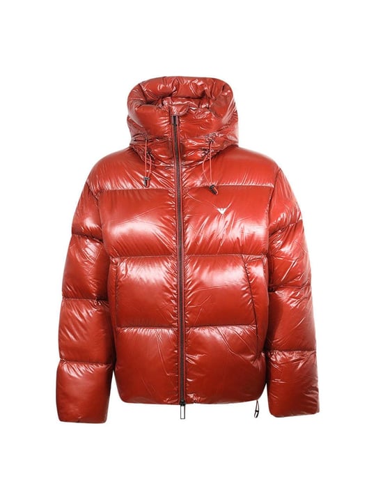 Emporio Armani Emporıo Armani Erkek Kapşonlu Yaka Marka Detaylı Fermuarlı Şişme Kiremit Mont 6R1B97 1NKZZ-0454