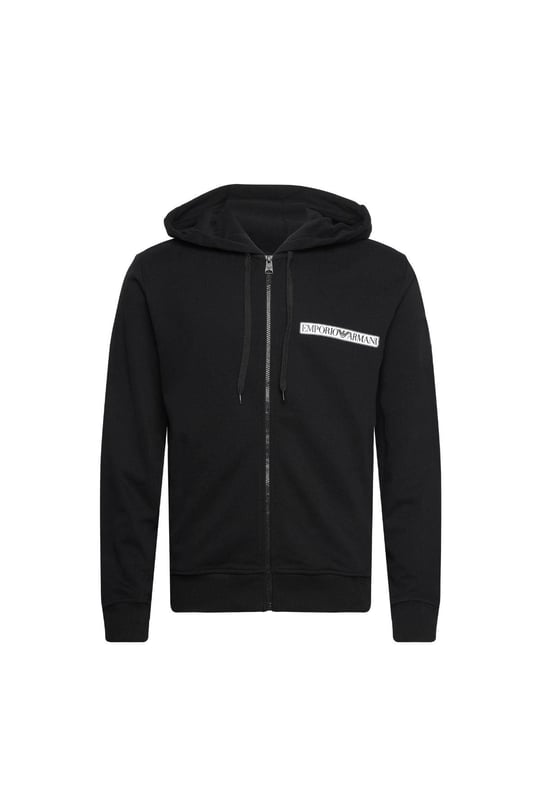 Emporio Armani Emporıo Armani Erkek Kapşonlu Yaka Fermuarlı Uzun Kollu Siyah Sweatshirt 112053 3F573-00020
