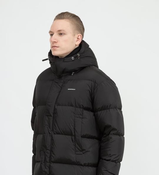 Emporio Armani Emporıo Armani Erkek Kapşonlu Yaka Marka Detaylı Fermuarlı Şişme Siyah Mont 6K1B99 1NQTZ-SIY