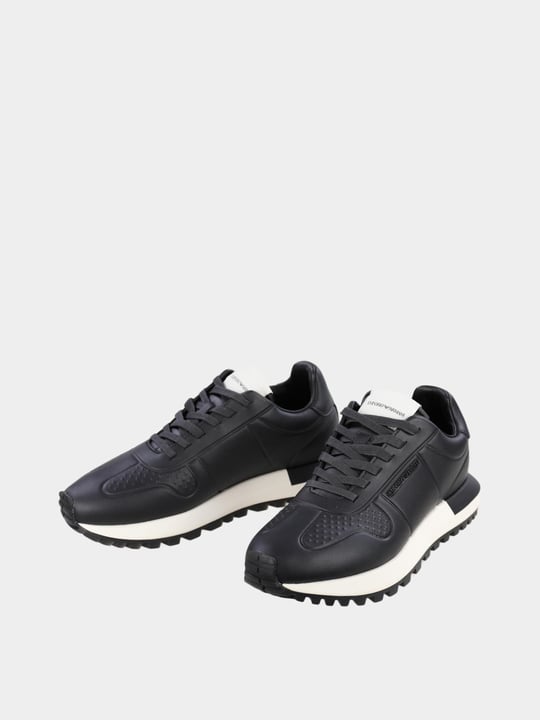 Emporio Armani Emporıo Armani Erkek Kaydırmaz Yüksek Rahat Taban Süet Siyah Sneaker EM003740 AF19726-MC005