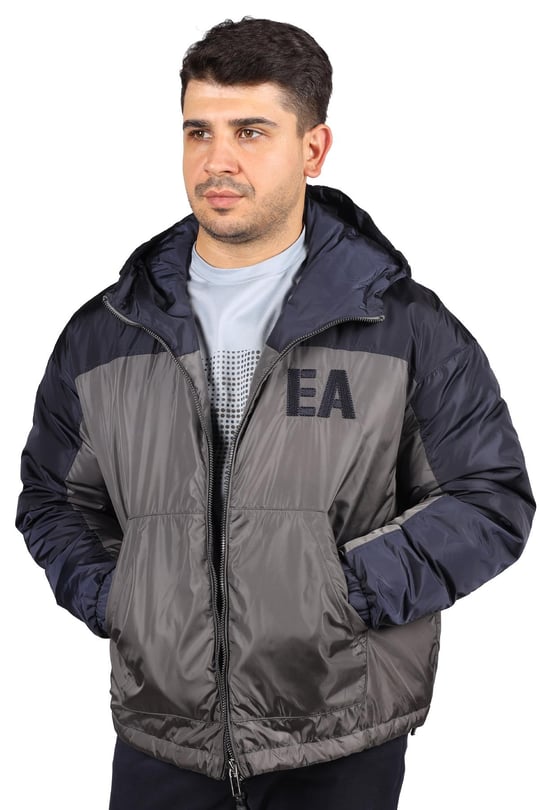 Emporio Armani Emporıo Armani Erkek Kapşonlu Logolu Fermuar Günlük Lacivert Mont 6L1BH8 1NQTZ-09F1