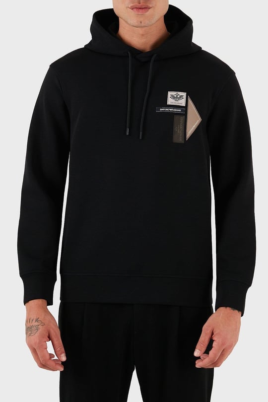 Emporio Armani Emporıo Armani Erkek Kapşonlu Yaka Uzun Kol Pamuklu Regular Fit Siyah Sweatshirt EM003587 AF10013-UC001