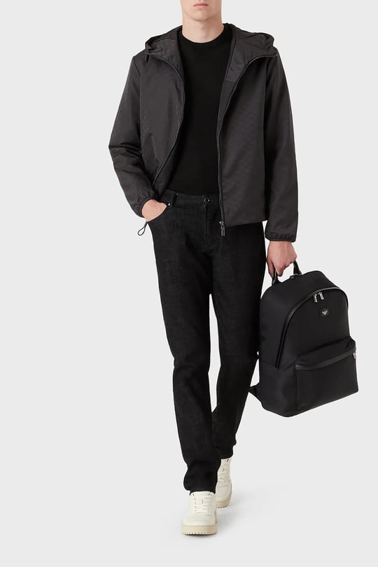 Emporio Armani Emporıo Armani Erkek Kapüşonlü Fermuarlı Uzun Kollu Siyah Mont 8N1BN4 1NHQZ-F052
