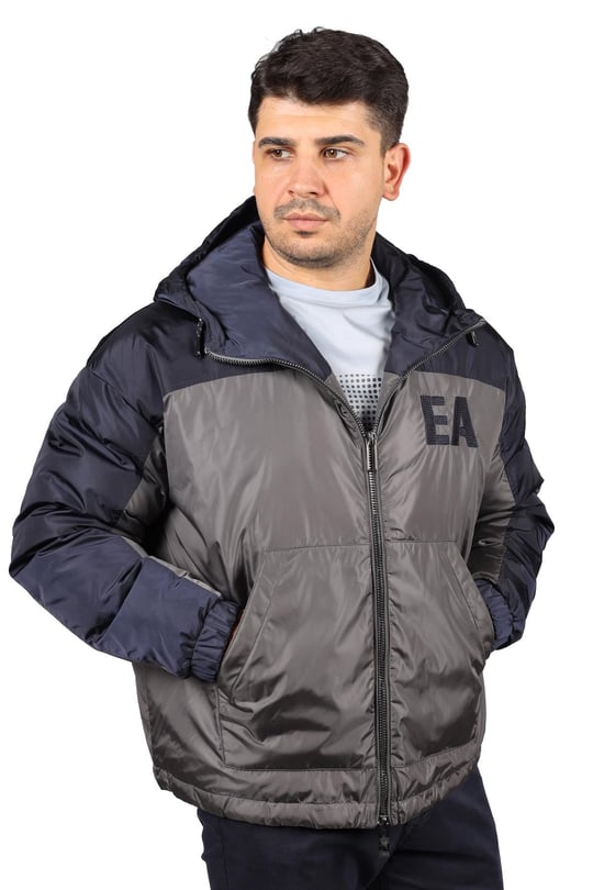 Emporio Armani Emporıo Armani Erkek Kapşonlu Logolu Fermuar Günlük Lacivert Mont 6L1BH8 1NQTZ-09F1