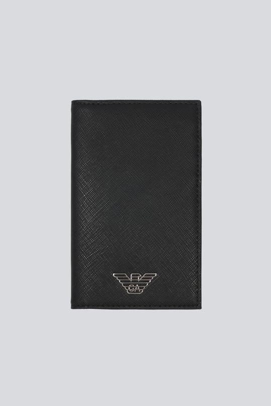 EMPORIO ARMANI Emporıo Armani Erkek Kartal Kabartma Desenli Ekstra Kart Bölmeli Siyah Kartlık EM002544 AF13805-UC001