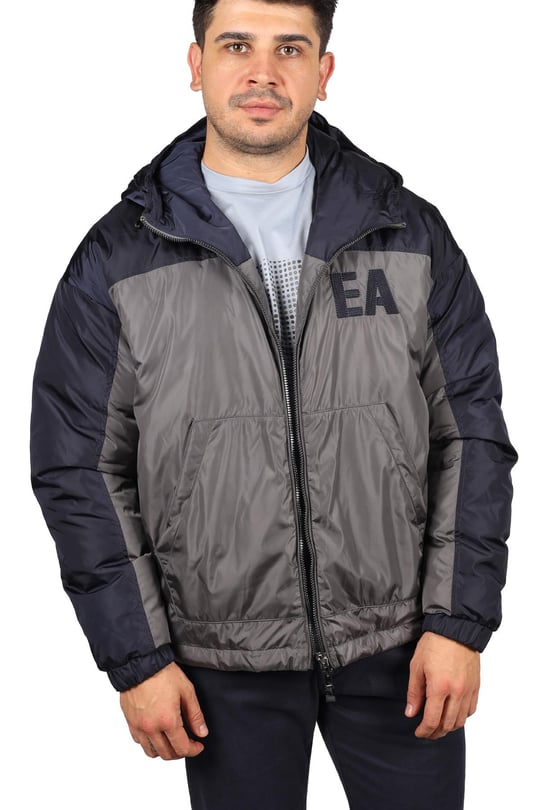 Emporio Armani Emporıo Armani Erkek Kapşonlu Logolu Fermuar Günlük Lacivert Mont 6L1BH8 1NQTZ-09F1