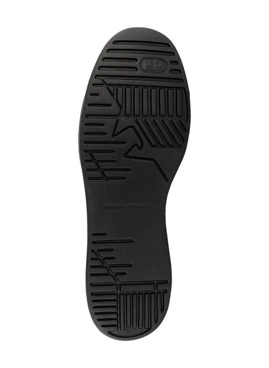 Emporio Armani Emporıo Armani Erkek Kabartmalı Baskı Desenli Kontrast Logo Detaylı Deri Siyah Sneaker EM002852 AF18014-MC024