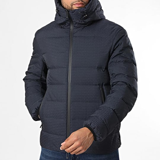 Emporio Armani Emporıo Armani Erkek Kapüşonlu Yaka % 100 Kuş Tüyü Kapitoneli Lacivert Mont EM003043 AF15384-UB118