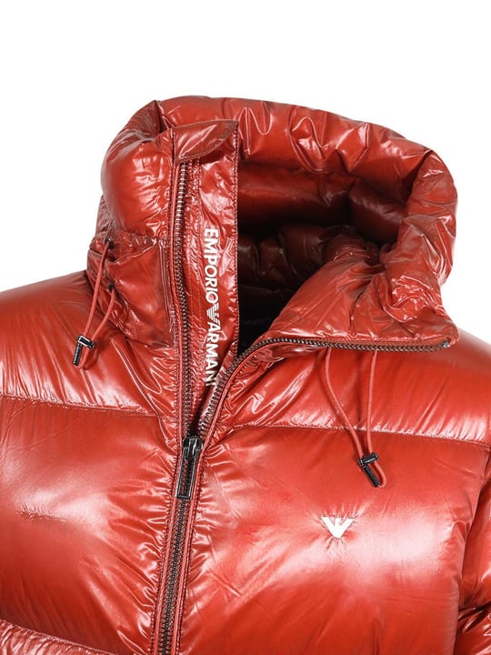 Emporio Armani Emporıo Armani Erkek Kapşonlu Yaka Marka Detaylı Fermuarlı Şişme Kiremit Mont 6R1B97 1NKZZ-0454