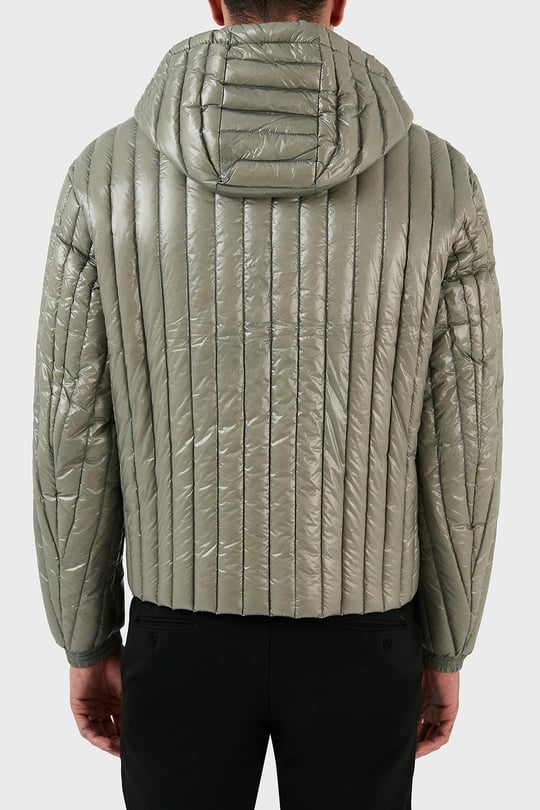 Emporio Armani Emporıo Armani Erkek Kapşonlu Yaka Marka Detaylı Fermuarlı Şişme Yeşil2 Mont 6R1B79 1NKZZ-0606