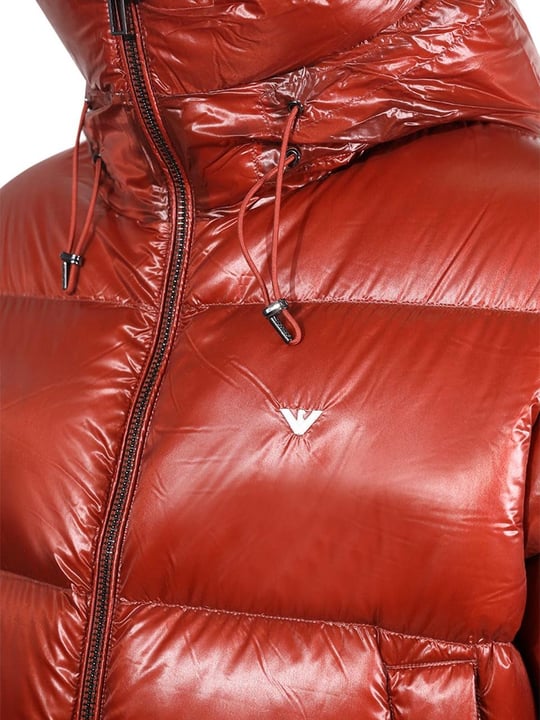 Emporio Armani Emporıo Armani Erkek Kapşonlu Yaka Marka Detaylı Fermuarlı Şişme Kiremit Mont 6R1B97 1NKZZ-0454