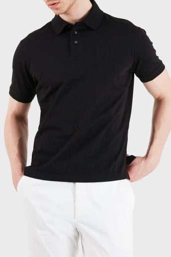 Emporio Armani Emporıo Armani Erkek Kısa Kol Pamuklu Regular Fit Siyah Polo Yaka T-Shirt EM004912 AF10762-FC346