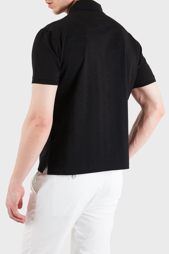Emporio Armani Emporıo Armani Erkek Kısa Kol Pamuklu Regular Fit Siyah Polo Yaka T-Shirt EM004912 AF10762-FC346