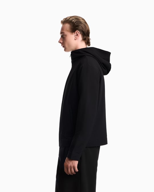 Emporio Armani Emporıo Armani Erkek Kuş ve Kaz Tüyü Dolgulu Normal Kesim Kapüşonlu Uzun Kollu Siyah Ceket EM006752 AF28011-UC001