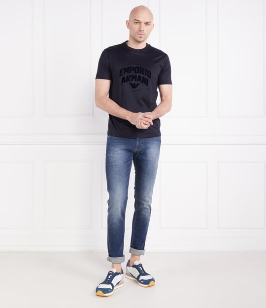 Emporio Armani Emporıo Armani Erkek Logolu 5 Cepli Denim Mavi Jeans 3R1J16 1D0BZ-0942
