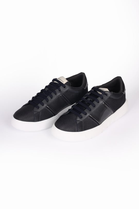 Emporio Armani Emporıo Armani Erkek Logolu Normal Kalıp Bağcıklı Günlük Mavi-Lacivert Sneaker X4X570 XN839-S791