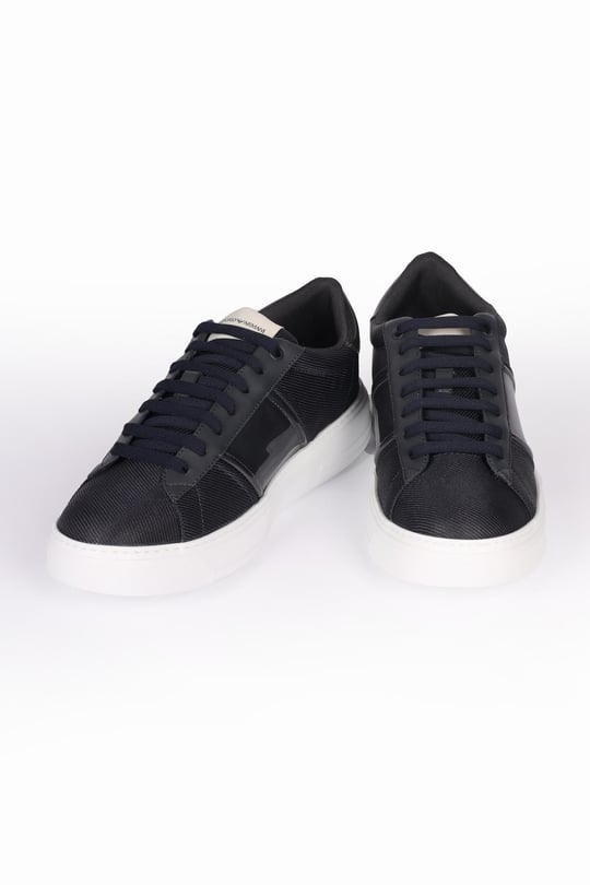 Emporio Armani Emporıo Armani Erkek Logolu Normal Kalıp Bağcıklı Günlük Mavi-Lacivert Sneaker X4X570 XN839-S791