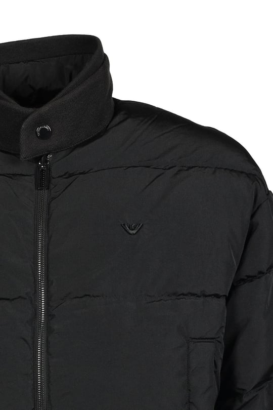 Emporio Armani Emporıo Armani Erkek Logolu Fermuar Kapamalı Cepli Kışlık Siyah Mont 6R1B75 1NFEZ-0999