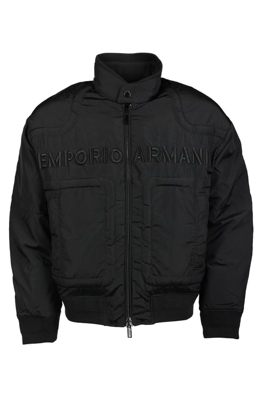 Emporio Armani Emporıo Armani Erkek Logolu Fermuar Kapamalı Cepli Kışlık Siyah Mont 6R1B75 1NFEZ-0999