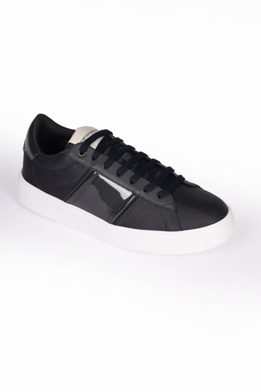 Emporio Armani Emporıo Armani Erkek Logolu Normal Kalıp Bağcıklı Günlük Mavi-Lacivert Sneaker X4X570 XN839-S791