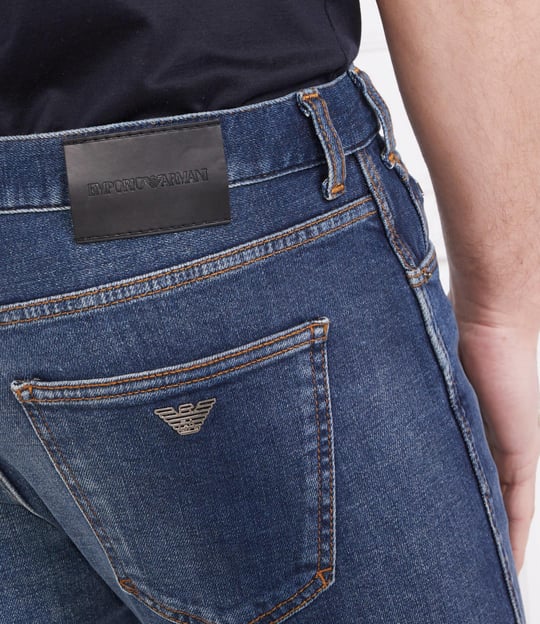 Emporio Armani Emporıo Armani Erkek Logolu 5 Cepli Denim Mavi Jeans 3R1J16 1D0BZ-0942
