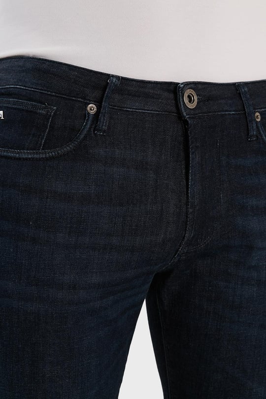 Emporio Armani Emporıo Armani Erkek Logolu 5 Cepli Denim Mavi Jeans 3R1J06 1D16Z-0941