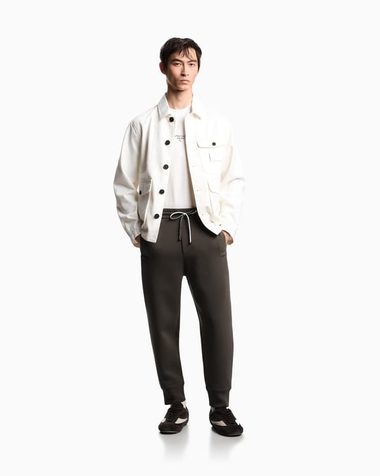 EMPORIO ARMANI Emporıo Armani Erkek Logolu Arka Cepli İpli Yeşil Pantolon 8N1P92 1JHSZ-U8120