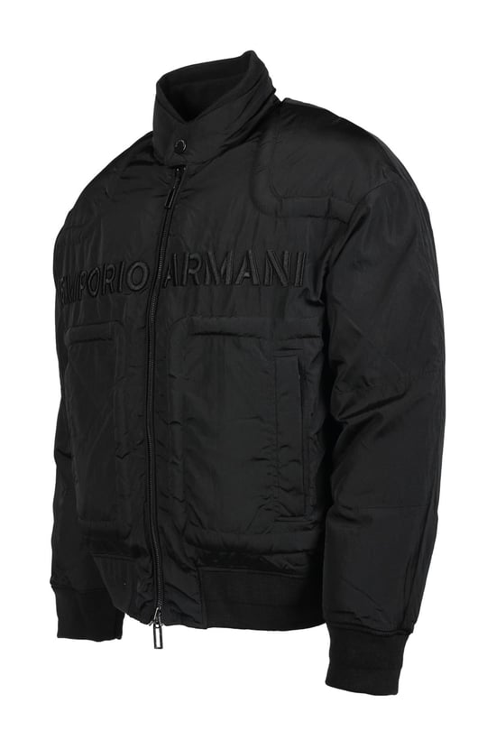 Emporio Armani Emporıo Armani Erkek Logolu Fermuar Kapamalı Cepli Kışlık Siyah Mont 6R1B75 1NFEZ-0999