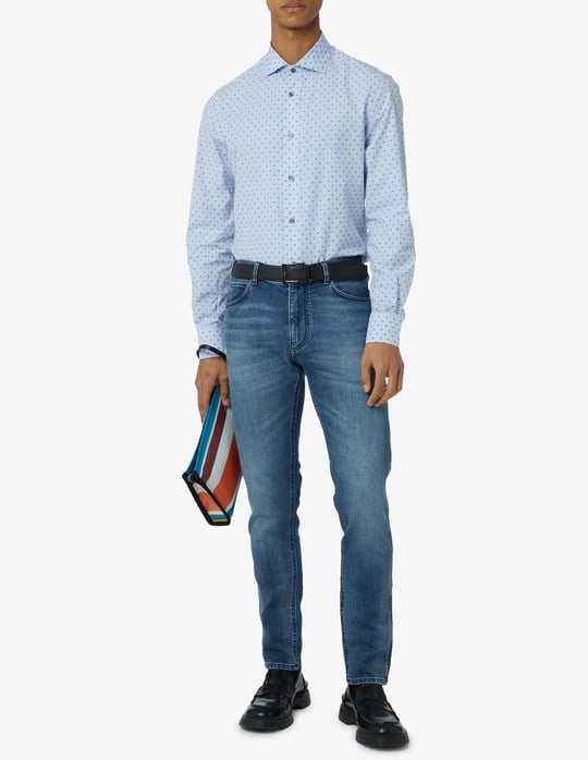 Emporio Armani Emporıo Armani Erkek Logolu 5 Cepli Denim Mavi Jeans 3R1J16 1D0FZ-0942