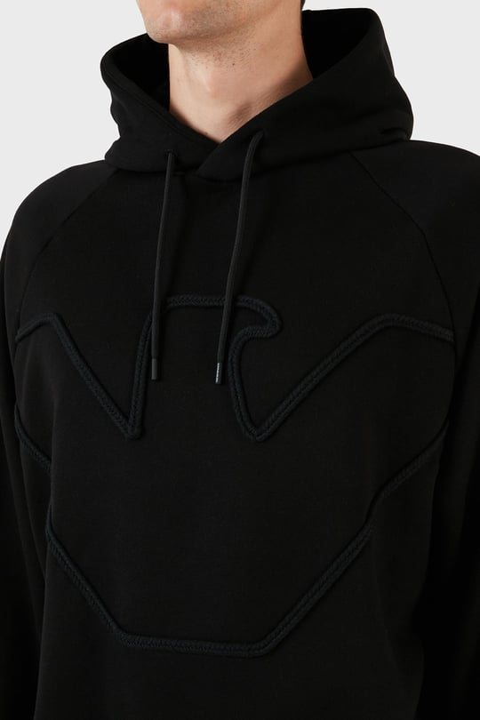 Emporio Armani Emporıo Armani Erkek Marka Logolu Uzun Kollu Rahat Siyah Sweatshirt 6R1ME4 1JWPZ-00B4