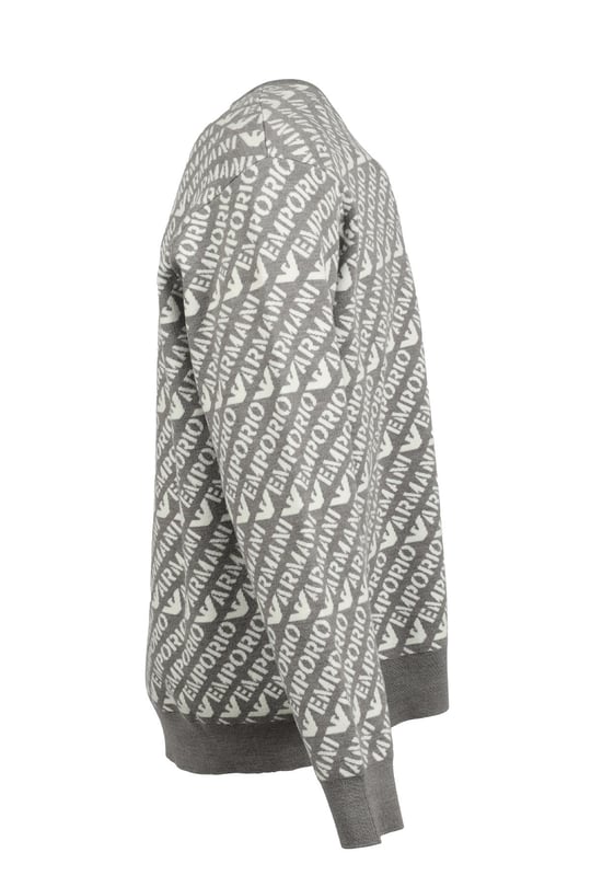 Emporio Armani Emporıo Armani Erkek Marka Logo Detaylı Bisiklet Yaka Regular Fit Gri Kazak 6R1MU2 1MMKZ-F430