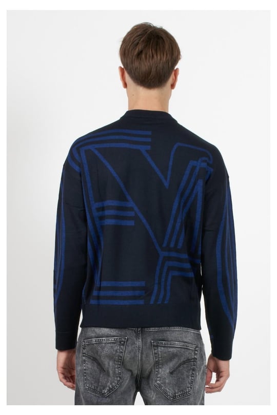 Emporio Armani Emporıo Armani Erkek Marka Logo Detaylı Bisiklet Yaka Regular Fit Lacivert1 Kazak 6R1MXK 1MNKZ-F957