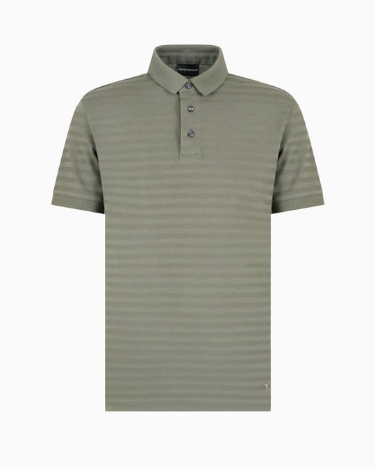 EMPORIO ARMANI Emporıo Armani Erkek Marka Logo Detaylı Regular Fit Kısa Kollu Yeşil Polo Yaka T-Shirt EM001295 AF10762-F8107