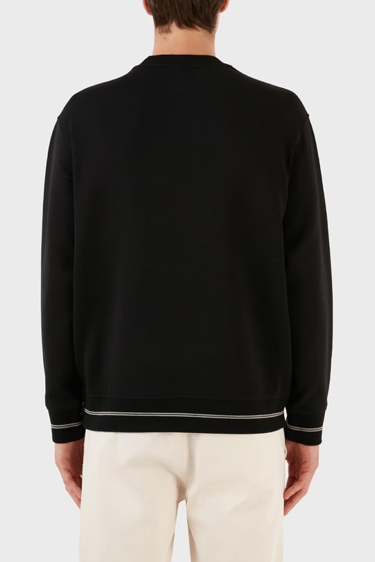 Emporio Armani Emporıo Armani Erkek Marka Logo Detaylı Bisiklet Yaka Regular Fit Siyah Sweatshirt 6R1MF2 1JHSZ-00A6