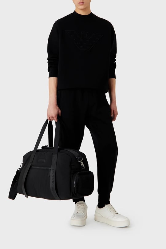 Emporio Armani Emporıo Armani Erkek Marka Logolu Uzun Kollu Rahat Siyah Sweatshirt 6R1ME7 1JHSZ-0999