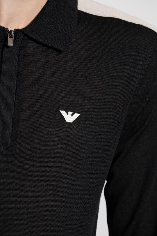 Emporio Armani Emporıo Armani Erkek Marka Logolu Uzun Kollu Rahat Siyah Kazak 6R1MU1 1MMHZ-0999