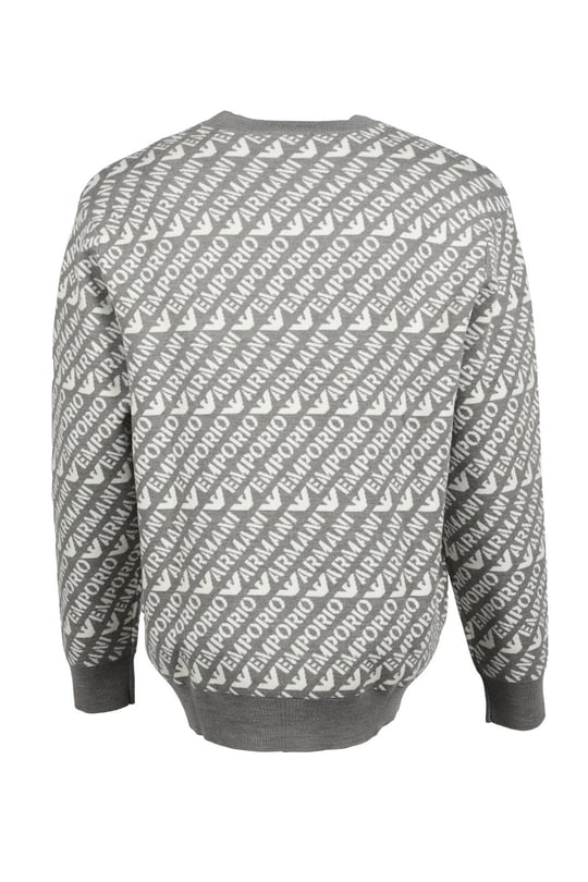 Emporio Armani Emporıo Armani Erkek Marka Logo Detaylı Bisiklet Yaka Regular Fit Gri Kazak 6R1MU2 1MMKZ-F430