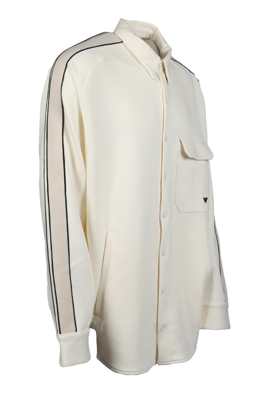 Emporio Armani Emporıo Armani Erkek Marka Logolu Düğmeli Gömlek Yaka Uzun Kollu Ekru Sweatshirt 6R1MF4 1JHSZ-0128