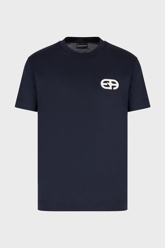 Emporio Armani Emporıo Armani Erkek Marka Logolu Kısa Kollu Polo Yaka Slim Lacivert T-Shirt 8N1TF5 1JUVZ-0920