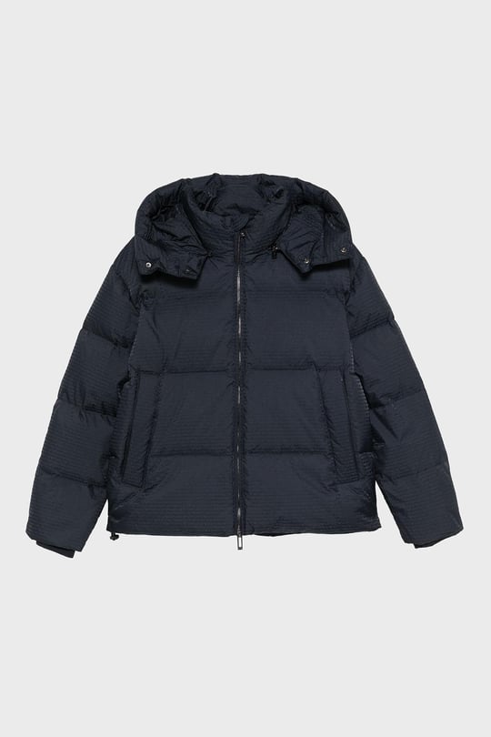 Emporio Armani Emporıo Armani Erkek Marka Logo Baskılı Kapüşonlu Uzun Kollu Lacivert Mont 6D1BC3 1NNXZ-0920