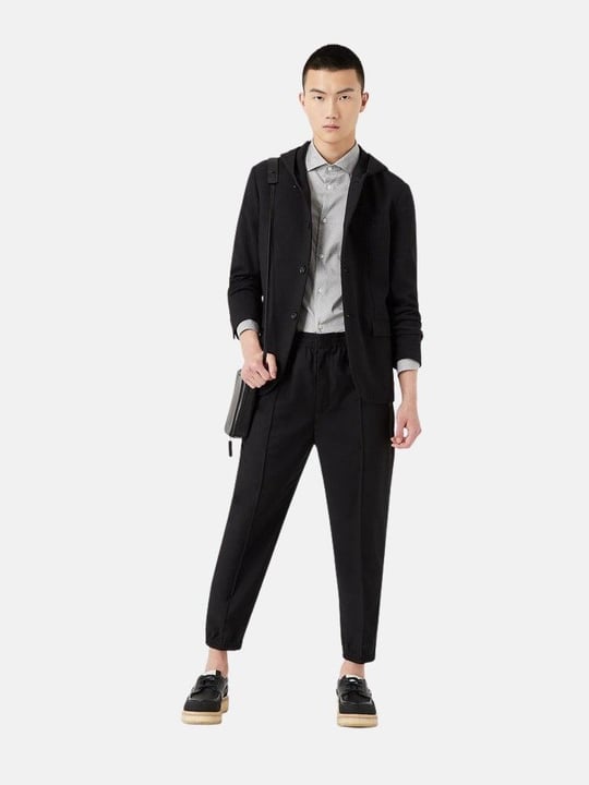 Emporio Armani Emporıo Armani Erkek Marka Logo Baskılı Gri Gömlek 3L1C86 1NPBZ-F131