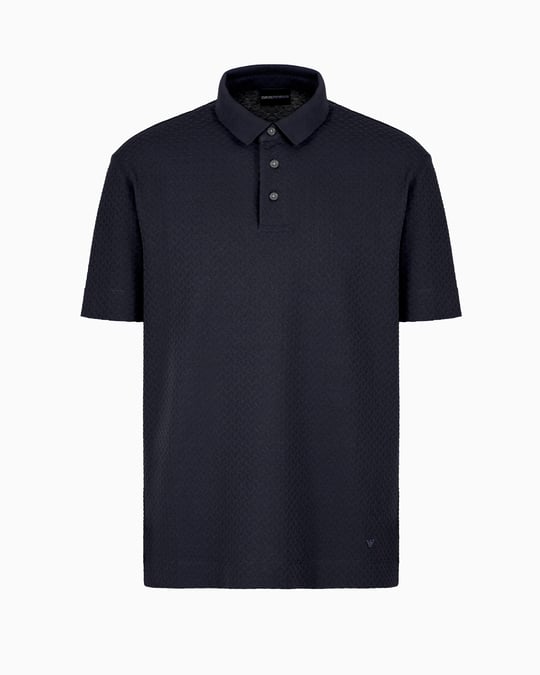 EMPORIO ARMANI Emporıo Armani Erkek Marka Logo Detaylı Regular Fit Kısa Kollu Lacivert Polo Yaka T-Shirt EM001295 AF10762-FB257