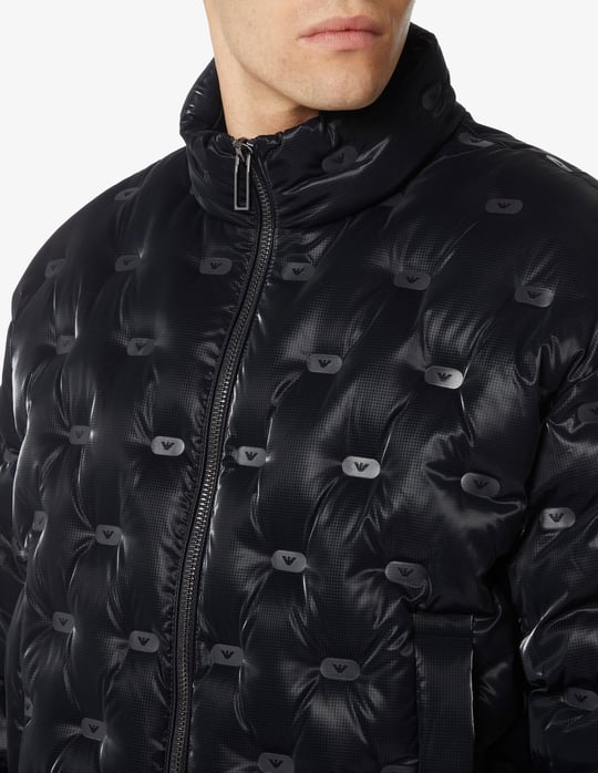 Emporio Armani Emporıo Armani Erkek Marka Logo Detaylı Şişme Dik Yaka Lacivert Mont 6R1B88 1NDGZ-0920