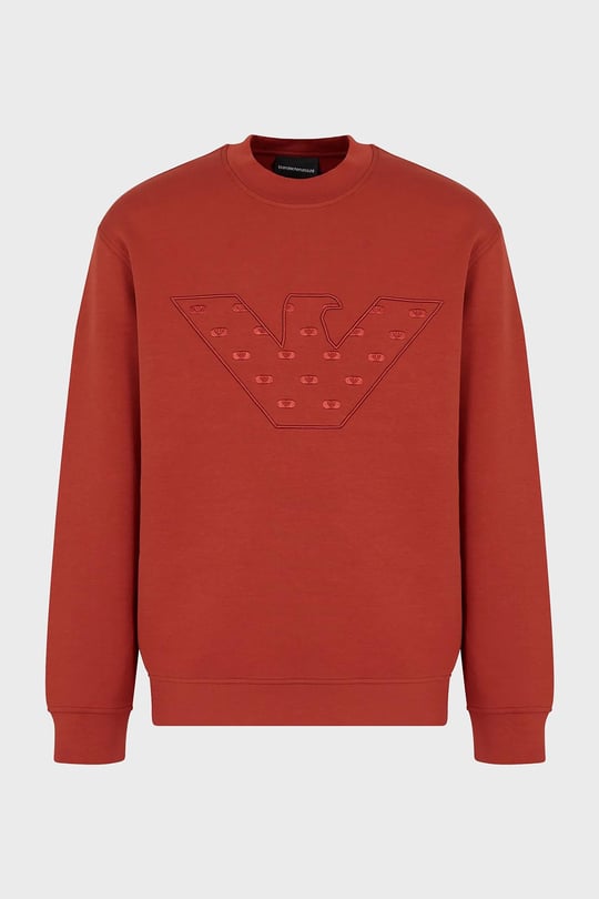Emporio Armani Emporıo Armani Erkek Marka Logolu Uzun Kollu Rahat Kırmızı Sweatshirt 6R1ME7 1JHSZ-0454