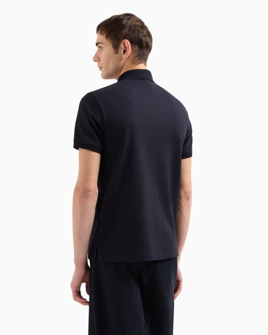 EMPORIO ARMANI Emporıo Armani Erkek Marka Logo Detaylı Regular Fit Kısa Kollu Lacivert Polo Yaka T-Shirt EM001295 AF10762-FB257