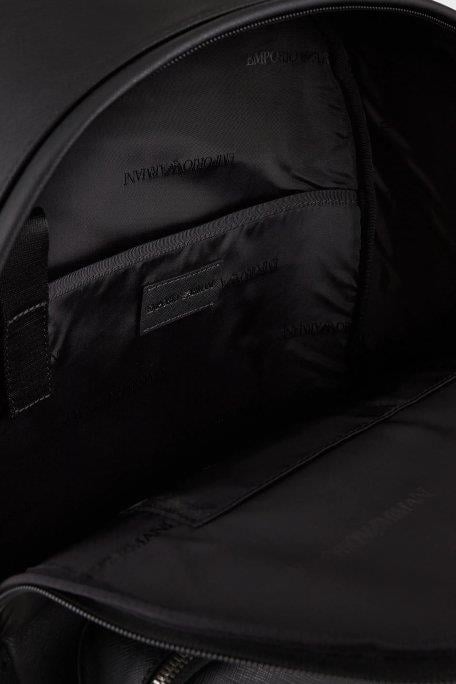 Emporio Armani Emporıo Armani Erkek Metalik Kartal Logolu Fermuarlı Ön Bölmeli Siyah Sırt Çantası Y4O250 Y138E-81072